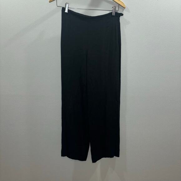 ARMANI COLLEZIONI Women’s Black Wise Leg Crepe Trousers Size 6 - Picture 2 of 11